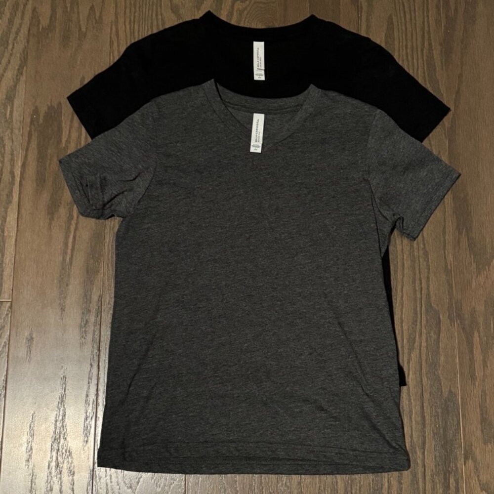 NWOT - Youth Bella Canvas Short Sleeve V Neck 2 T-Shirt BUNDLE!!! (L)